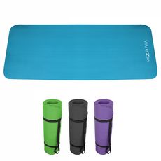 VIVEZEN Tapis de yoga, de gym, d'exercices 180 x 60 x 1,2 cm + sac de transport (Bleu)