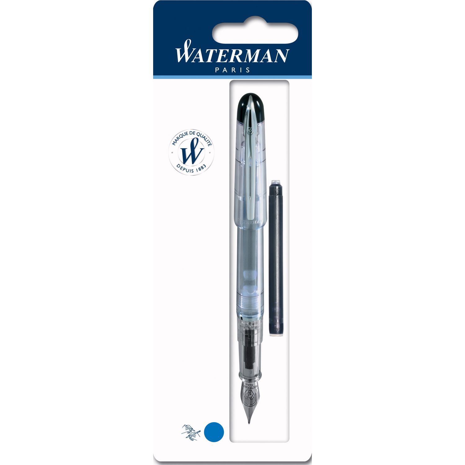 WATERMAN Stylo plume Translucent + 1 cartouche longue pas cher