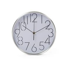 Perel Horloge murale 25 cm Blanc et argente