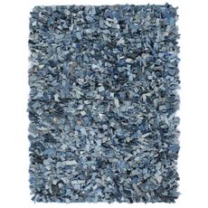 Tapis Shaggy Denim 190x280 cm Bleu