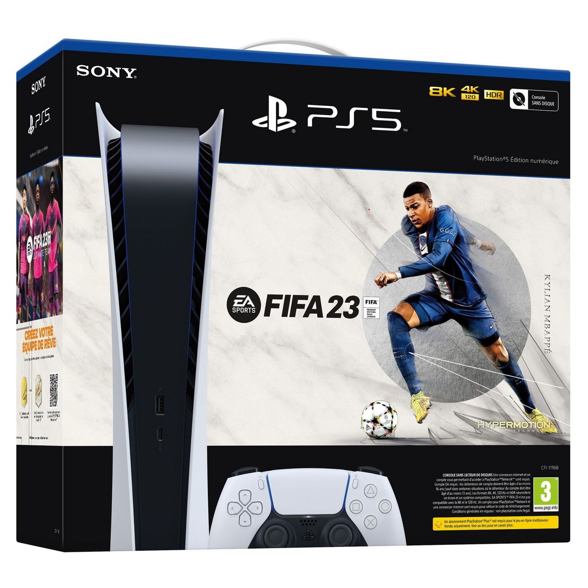 Pack PlayStation 5 édition Digitale + FIFA 23 Code de Téléchargement