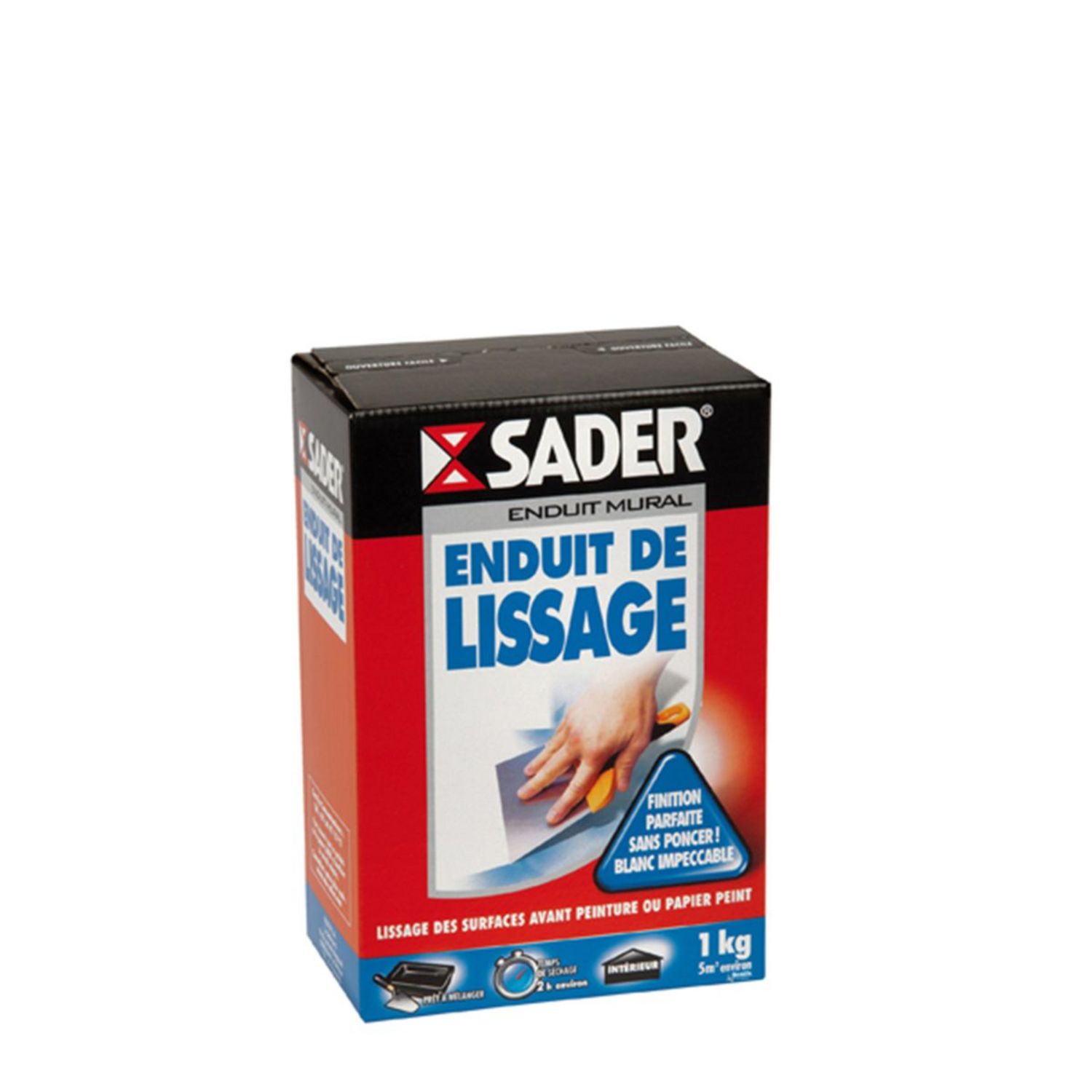 Enduit mural de lissage lisse déco pâte SADER : le pot de 1,5kg à Prix  Carrefour