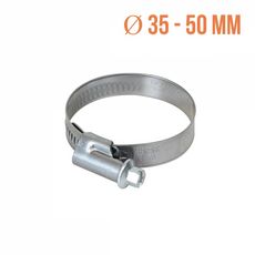 Lot de 2 colliers de serrage en acier inoxydable - Ø 35-50 mm