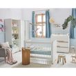 Chambre complète lit bébé 60x120 - commode à langer - armoire 2 portes Snap - Blanc et bois