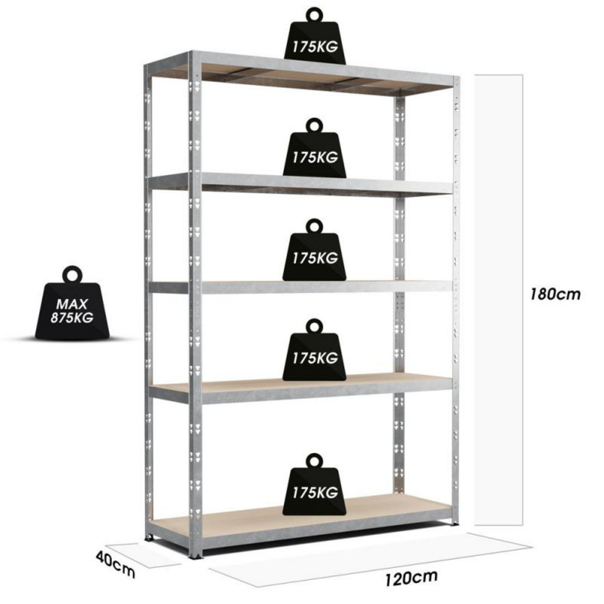 shelfplaza® PRO Étagère modulaire gris de 200x100x50 cm avec 5 tablettes entrepôts garage grenier atelier maison capacité de 1000 kg
