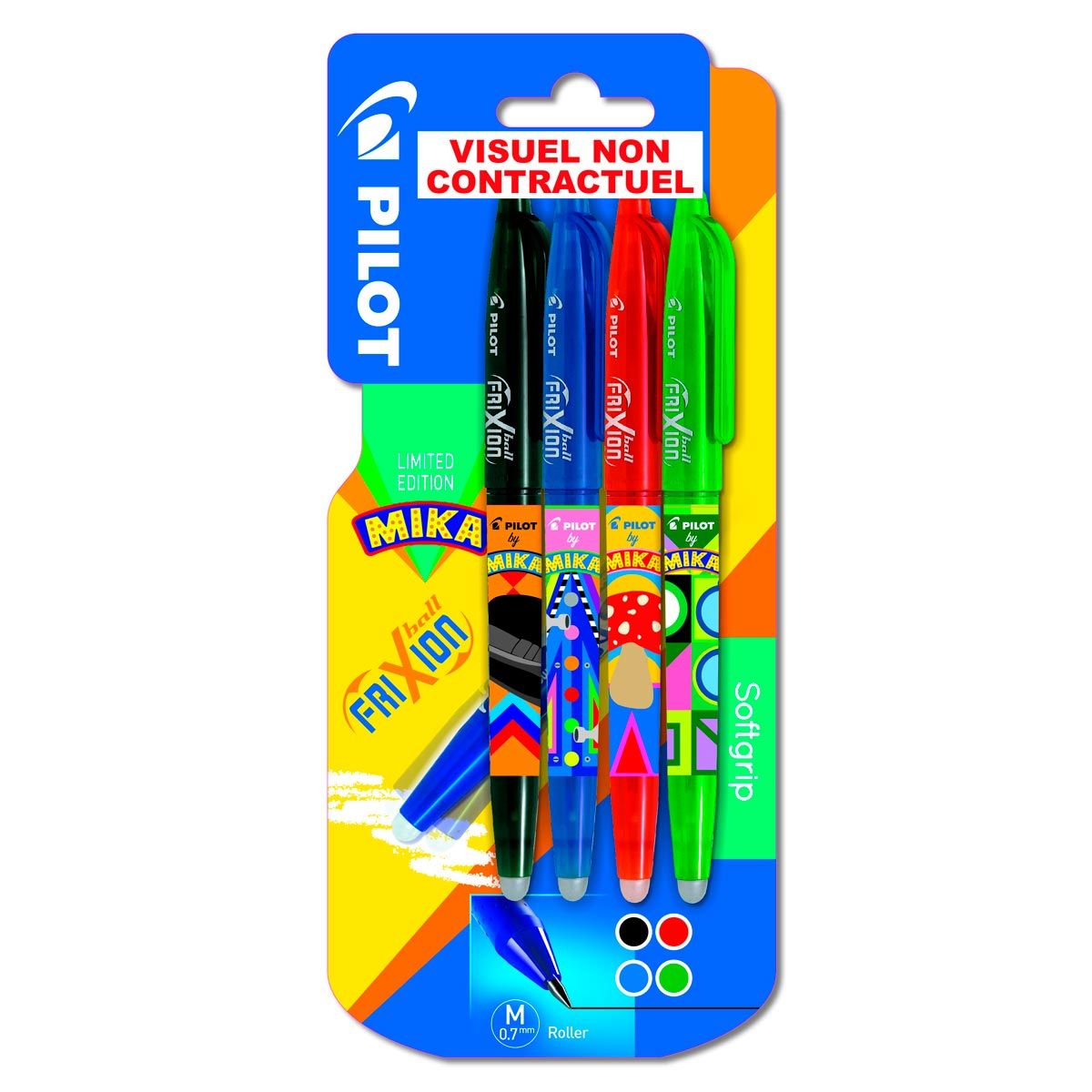 PILOT Lot de 4 stylos effaçables Frixion ball + 4 Frixion clicker  collection Mika pas cher 
