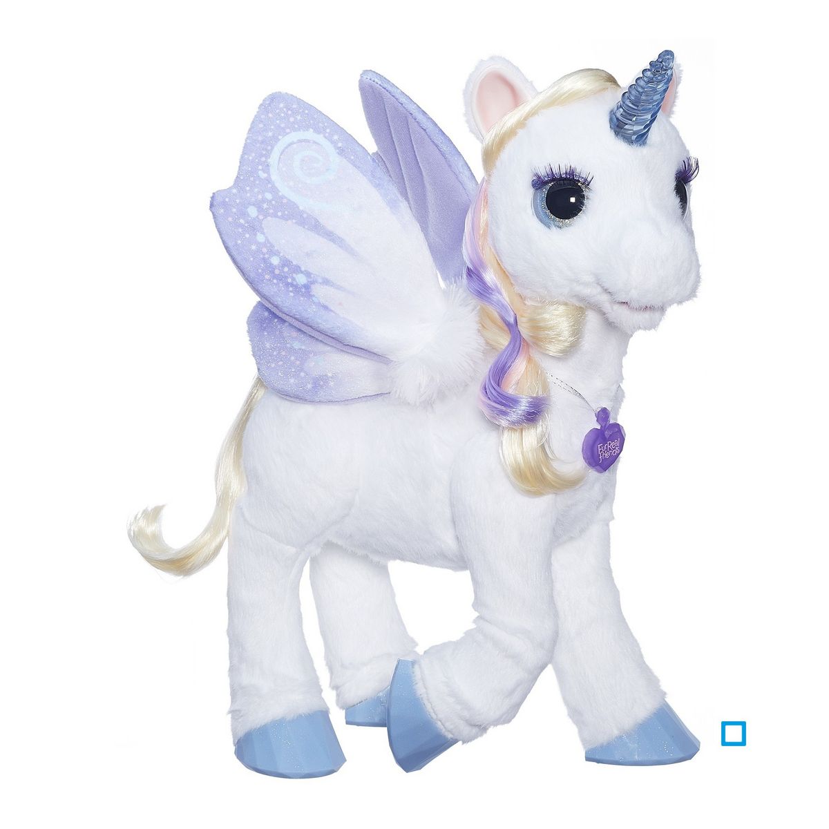 Une licorne interactive en peluche