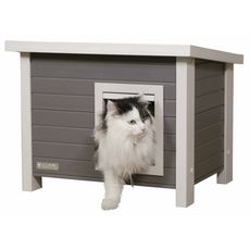 Kerbl Maison pour chats Eli 57 x 45 x 43 cm Gris et blanc