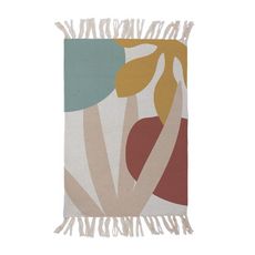 Tapis déco en coton motif abstrait  (Multicolore)
