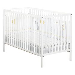 Baby Price Lit Bebe 60x1cm Sommier Reglable En Hauteur Barreaux Blanc Collection First Pas Cher A Prix Auchan