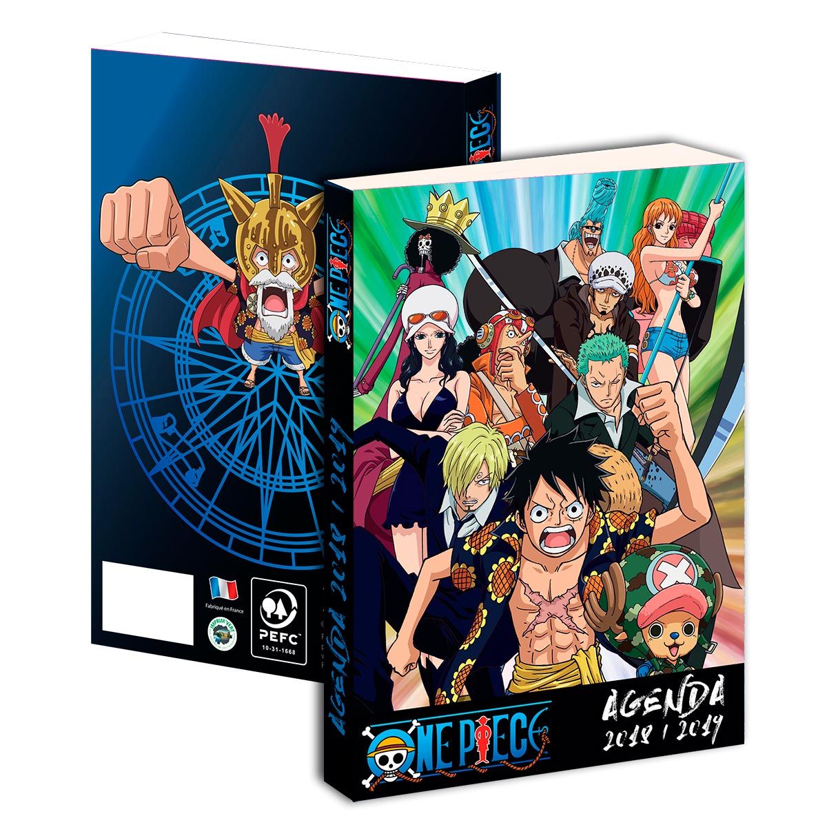 one piece Agenda scolaire 12x17cm One Piece - bleu pas cher 