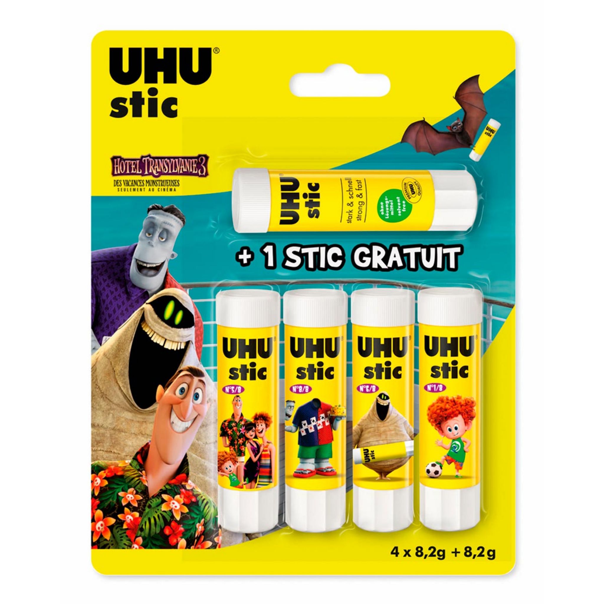 UHU 3 bâtons colle 21g + 1 bâton 8,2g offert