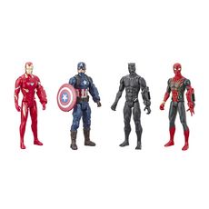 HASBRO Titan Hero Series - Pack de 4 figurines Iron Man, Captain America, Black Panther et Iron Spider - Avengers