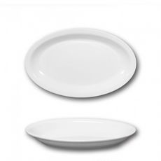 Plat ovale porcelaine blanche - L 24 cm - Roma