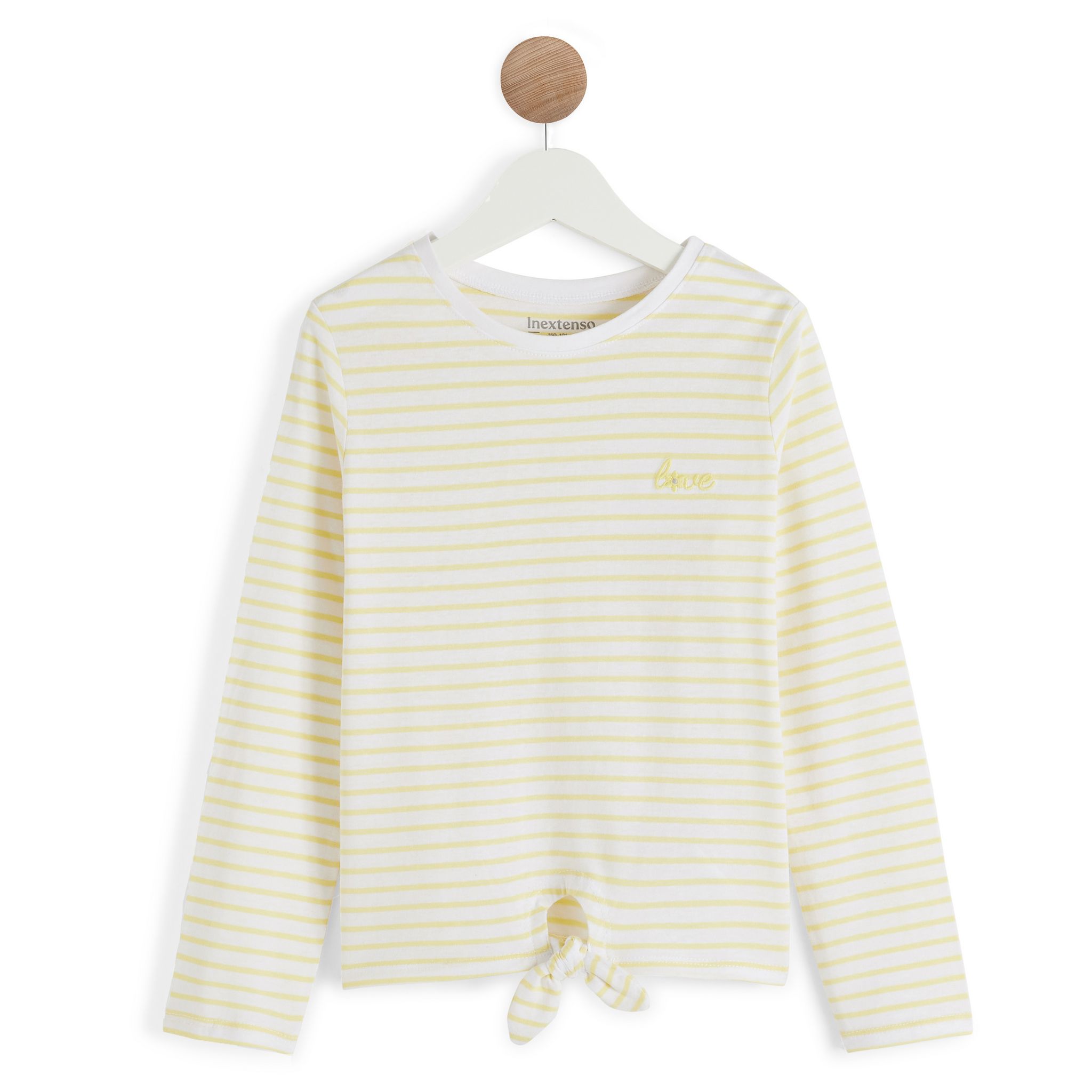 INEXTENSO T-shirt manches longues rayé jaune fille pas cher