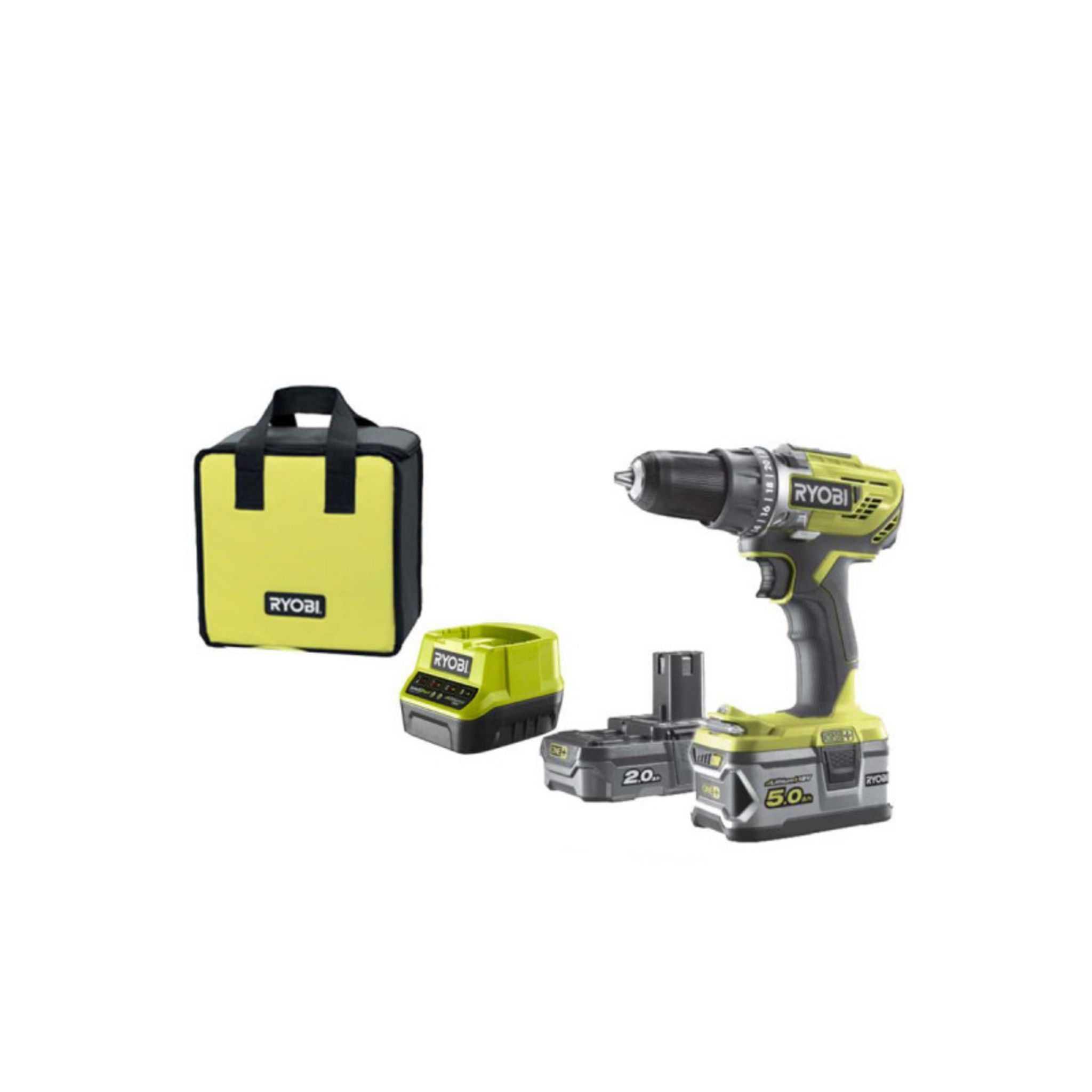 Ryobi Perceuse-visseuse RYOBI 12V - 1 Batteries 2.0Ah - 1 Chargeur  R12SD-120G pas cher 