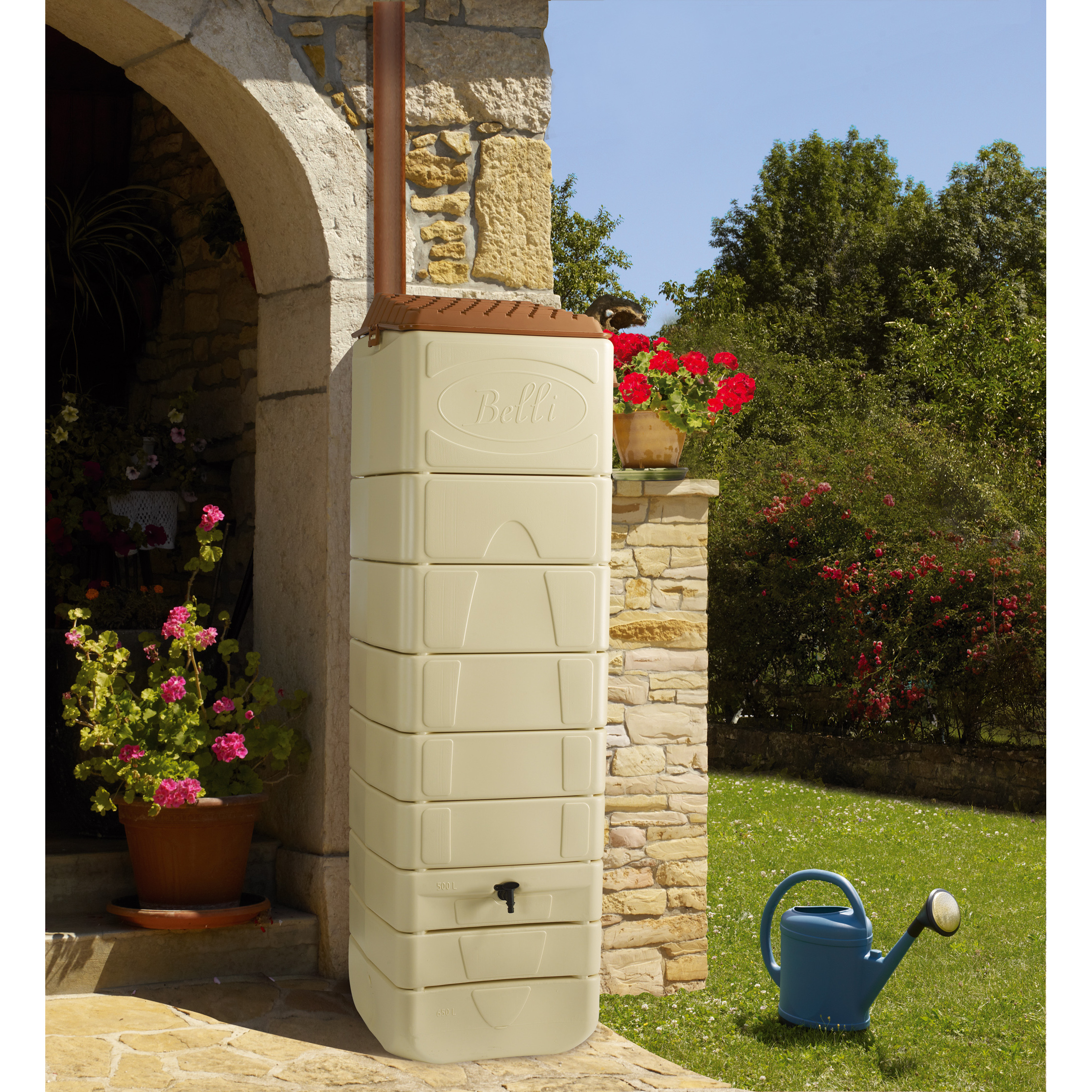 Récupérateur d'eau de pluie BELLIJARDIN Cubique beige 1000 L