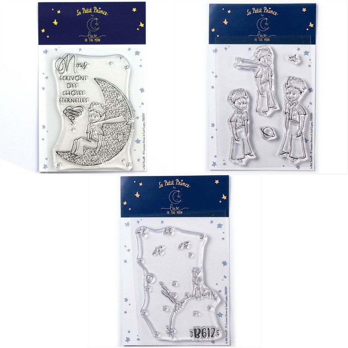 Youdoit 7 Tampons transparents Le Petit Prince et La lune + Etoiles + Astéroïd