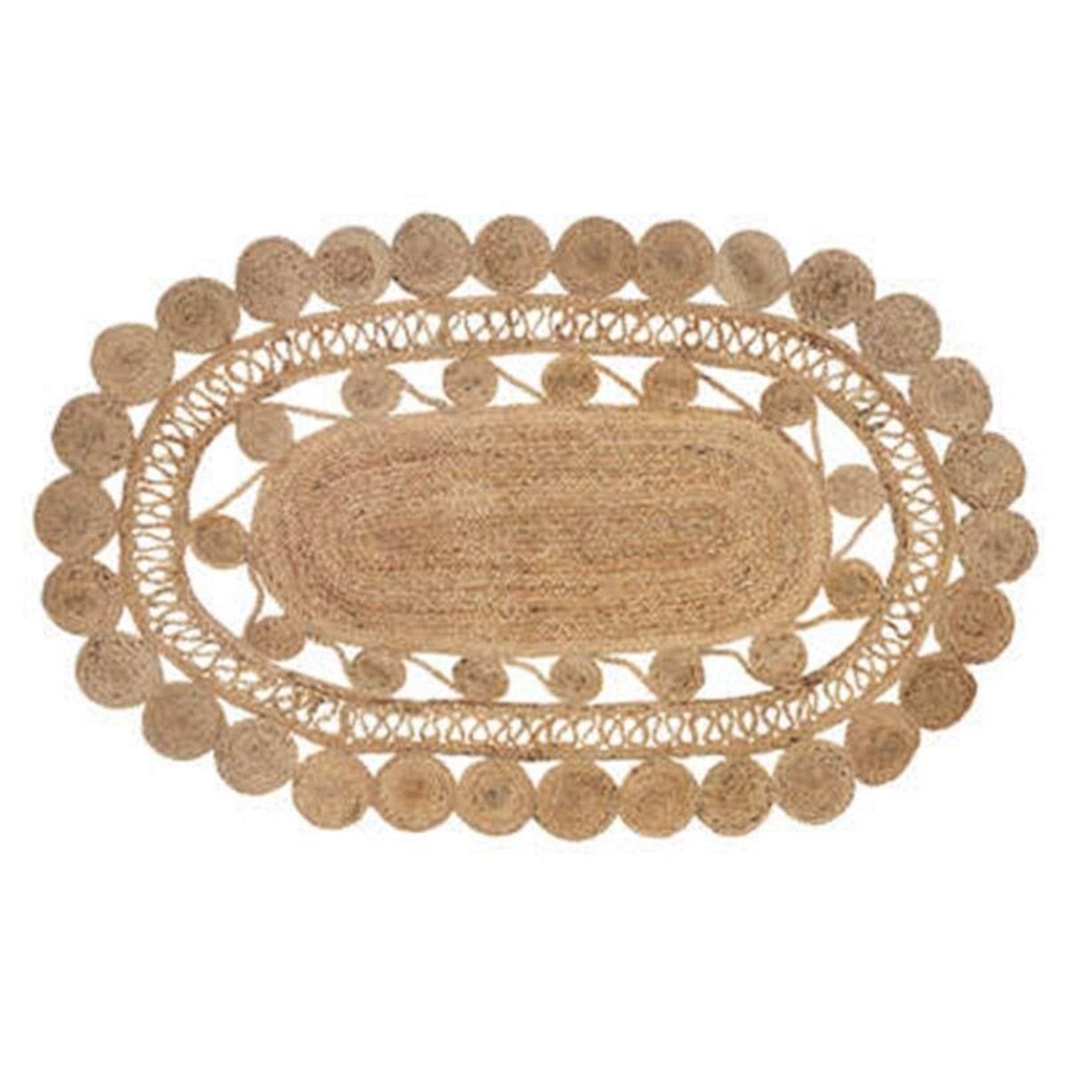  Tapis Déco en Jute  Carmen  110x170cm Beige