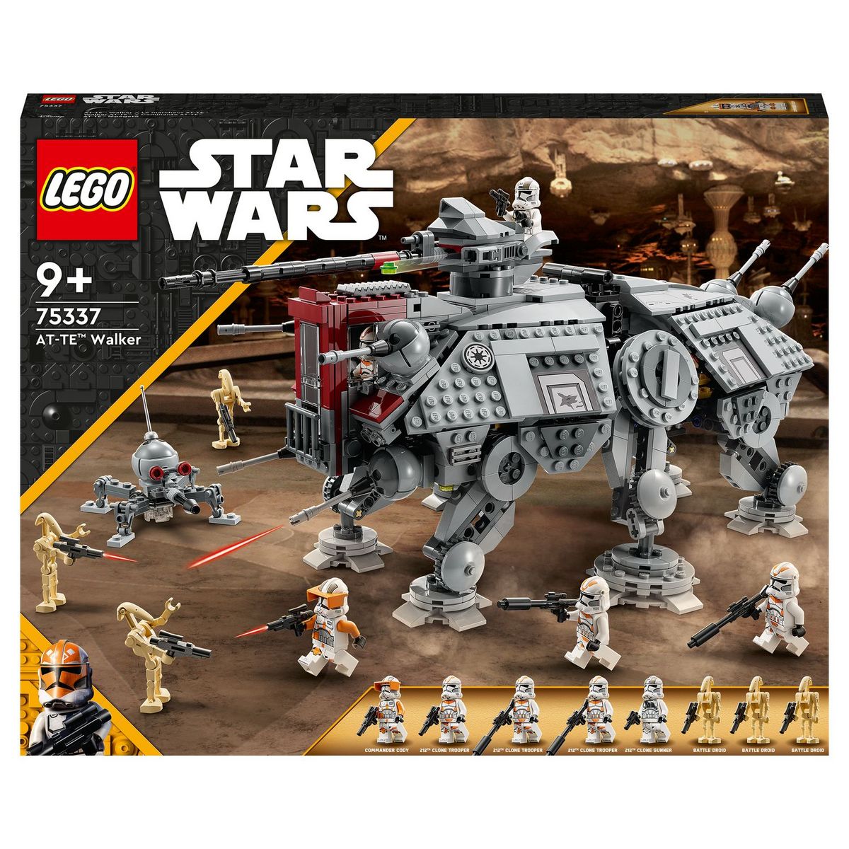 LEGO Star Wars 75337 Le marcheur AT-TE, Jouet avec 5 Minifigurines