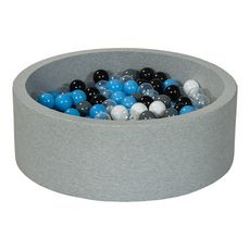  Piscine à balles Aire de jeu + 300 balles noir, blanc, transparent, gris, bleu clair
