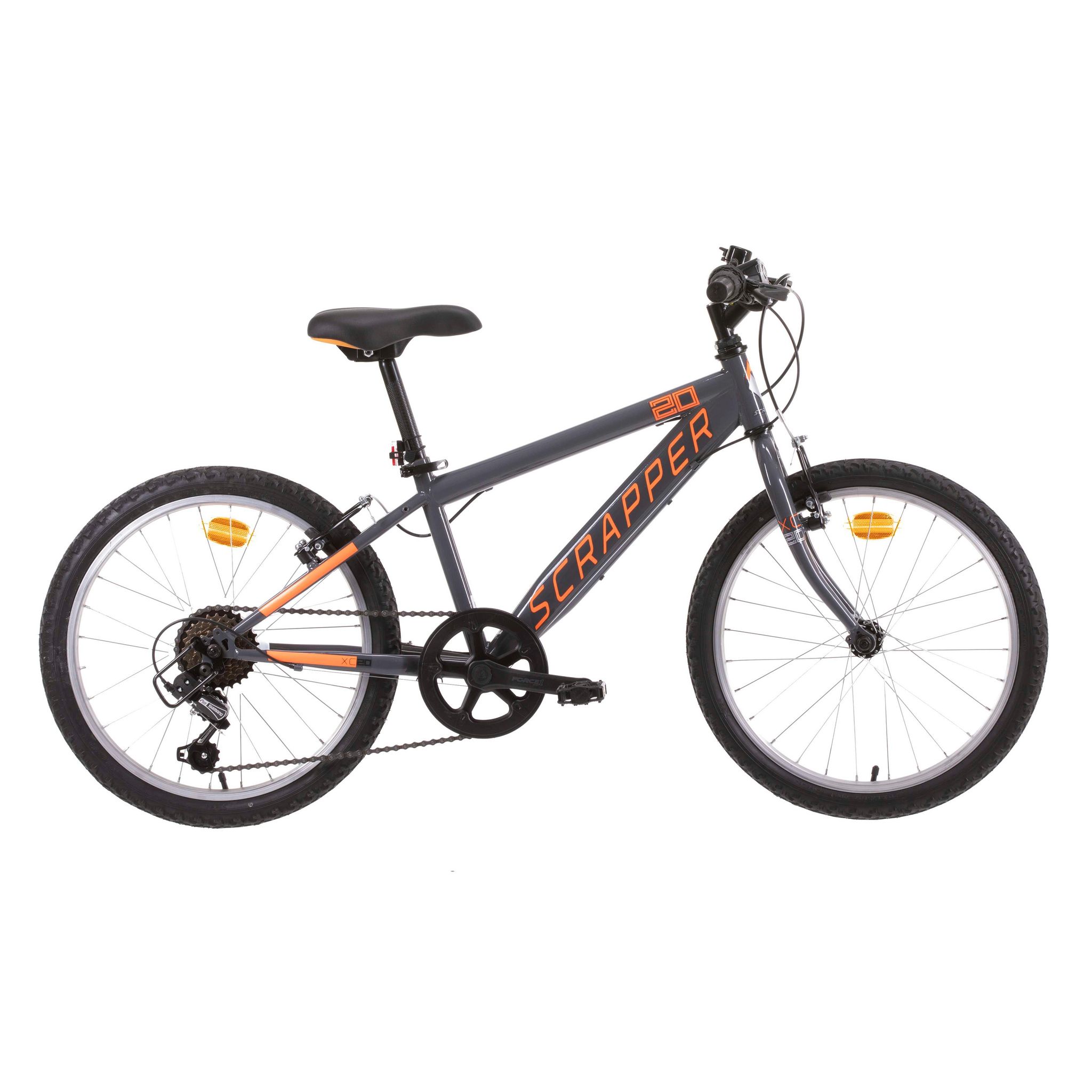 VELO VTT 20 Rigide Garcon SCRAPPER pour enfant de 115 a 130 cm Fourche rigide 6 vitesses Derailleur Shimano Freins V Brake