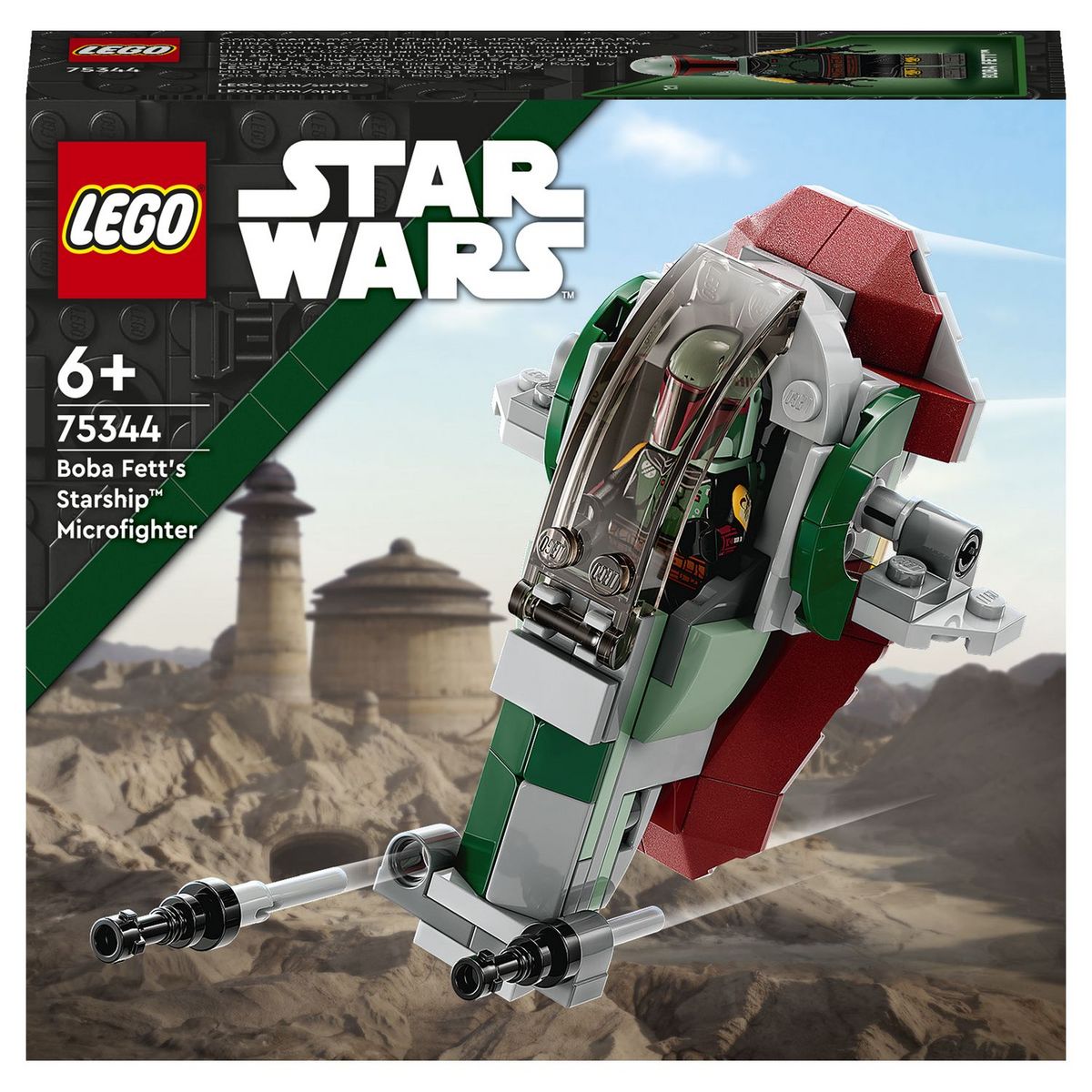 LEGO Star Wars 75344 Le micro vaisseau de Boba Fett,  Jouet Véhicule avec Lanceurs et Ailes Ajustables, Figurines, Le Mandalorien, Enfants 6 Ans