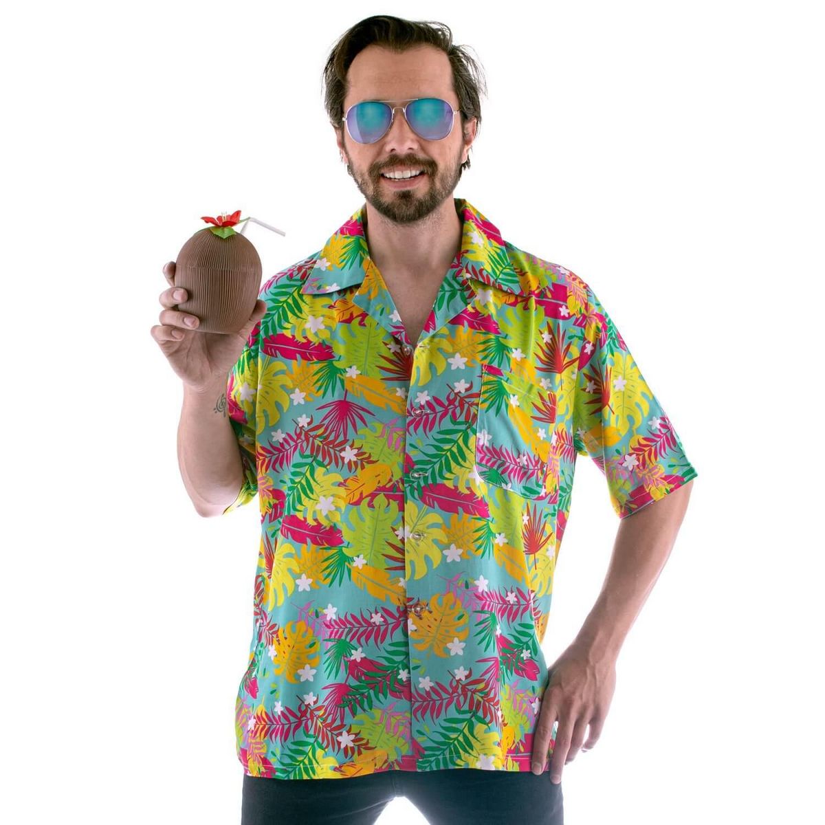 Chemise à fleurs hawaienne homme hot sale