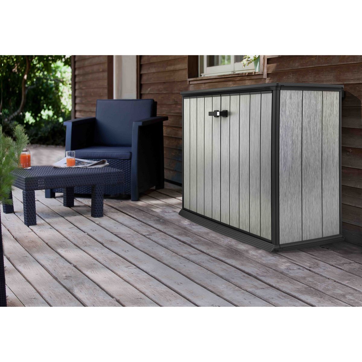 Keter M292864 Armoire en résine Basse 1 étagères : : Jardin