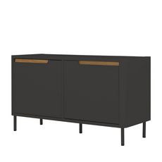 TENZO Switch - Petit meuble de rangement en bois 2 portes L94cm (Gris anthracite)
