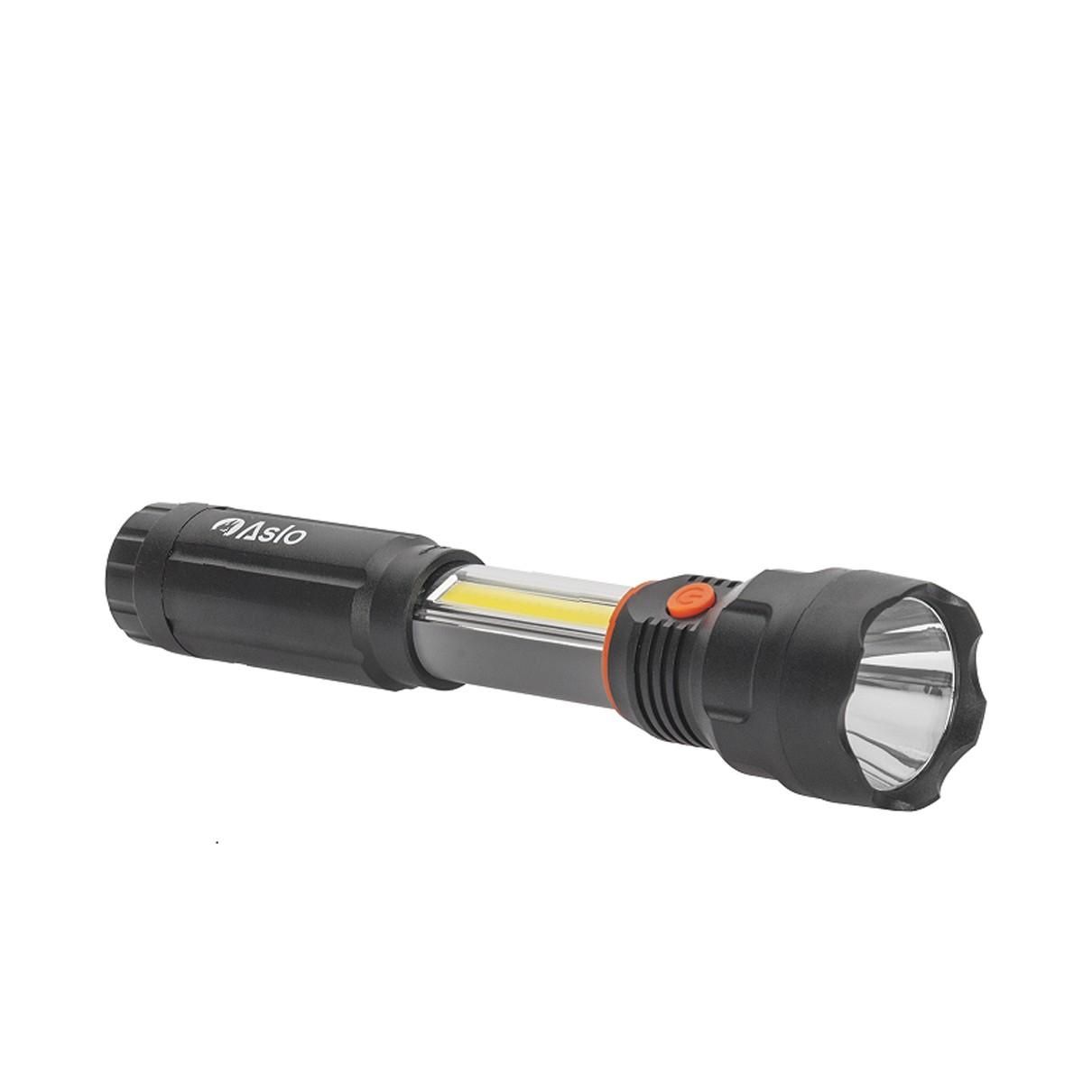 ASLO Lampe LED Torche magnetique extensible ASLO - 3W - 100 à 180 lumens - Super LED et LED COB (piles inclues)