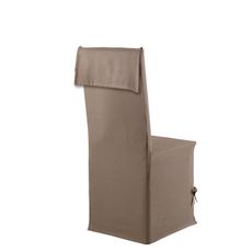 Housse de chaise finition carrée en coton   (Taupe)