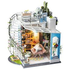 Robotime Kit miniature de bricolage Dora's Loft avec lumiere LED