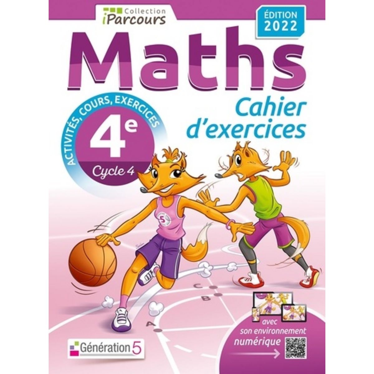 Page De Garde De Maths 4e MATHS 4E CYCLE 4 IPARCOURS. CAHIER D'EXERCICES, EDITION 2022, Hache