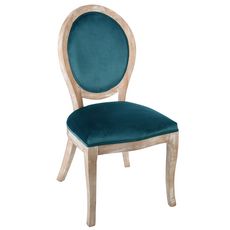 ATMOSPHERA Lot de 2 chaises médaillon en bois et assise effet velour LEONIE