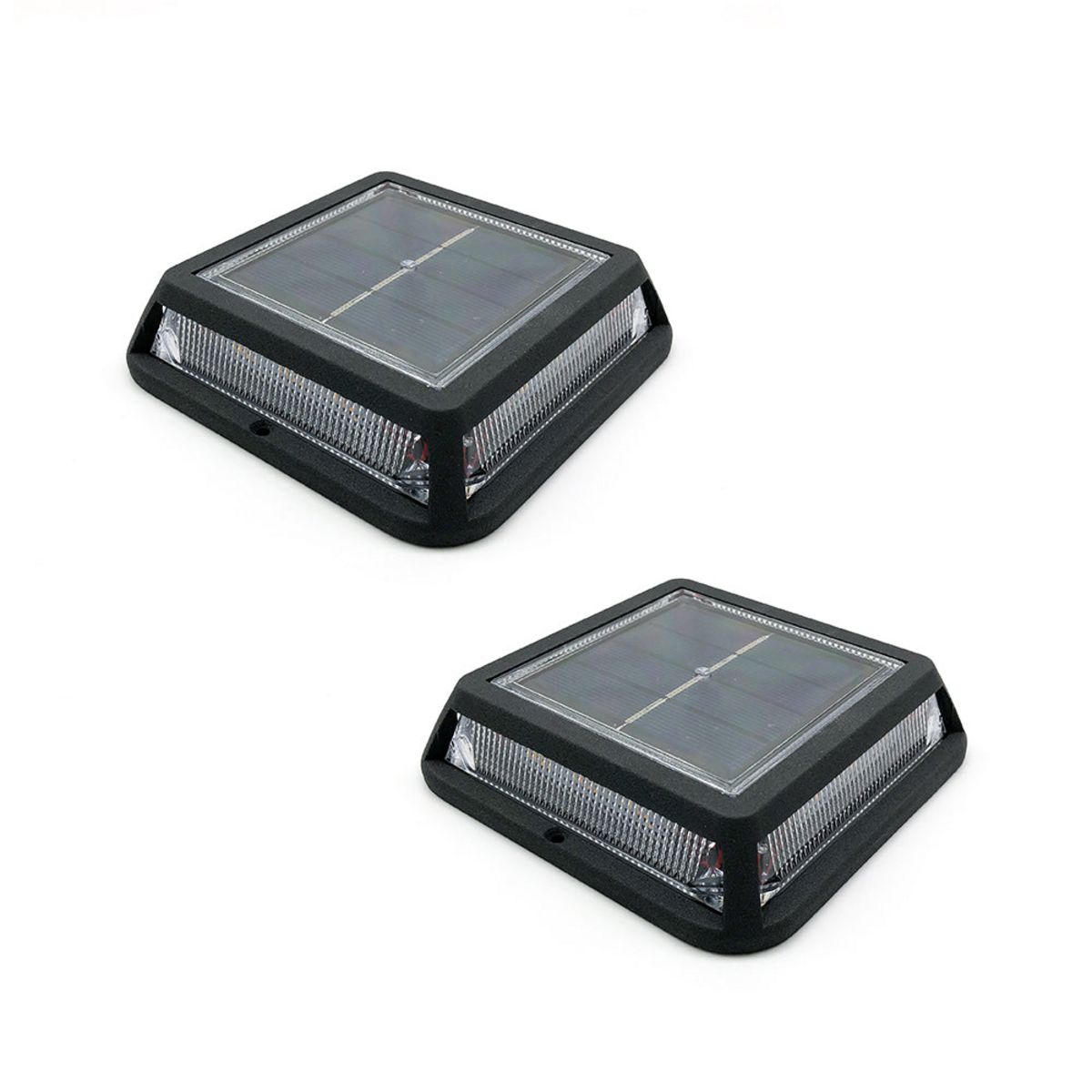 Lumisky Lot de 2 balise solaires 2x QUADRY Noir Plastique D12cm