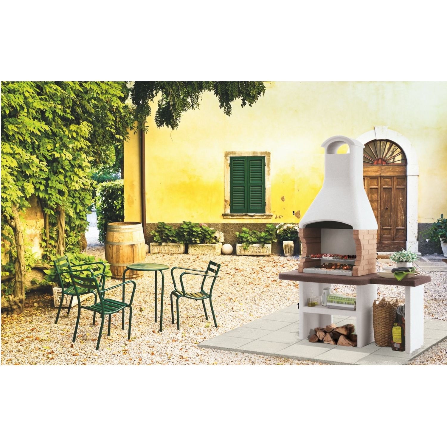 Barbecue en pierre Palazzetti Jesolo - 160 x 71 x 238 (H) cm 101561