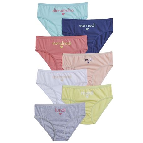 INEXTENSO Lot de 7 culottes semainier fille pas cher 