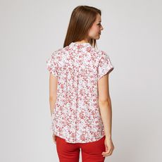 IN EXTENSO Blouse manches courtes col chemise à fleurs femme  (blanc)