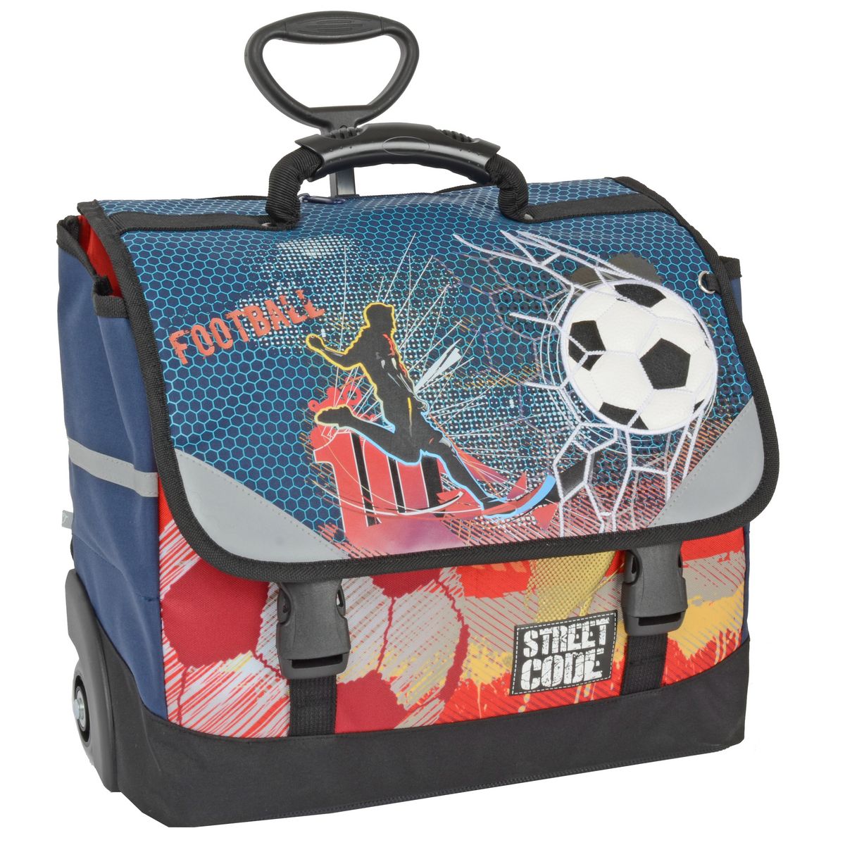 AUCHAN Cartable a roulettes 36cm FOOTBALL STREET CODE pas cher Auchan