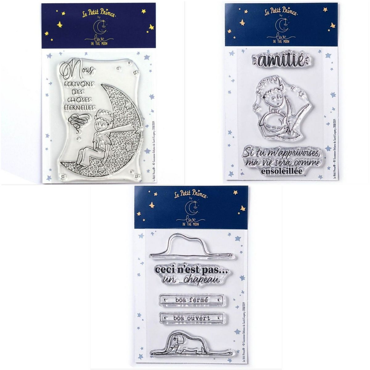Youdoit 9 Tampons transparents Le Petit Prince et La lune + Renard + Boa Elephant