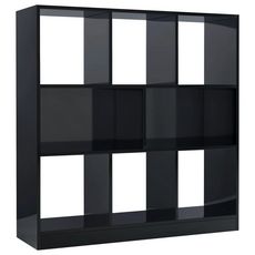 Bibliotheque Noir brillant 97,5 x 29,5 x 100 cm Agglomere