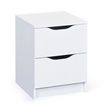 Commode meuble de rangement 2 tiroirs FALONE. Coloris disponibles : Blanc
