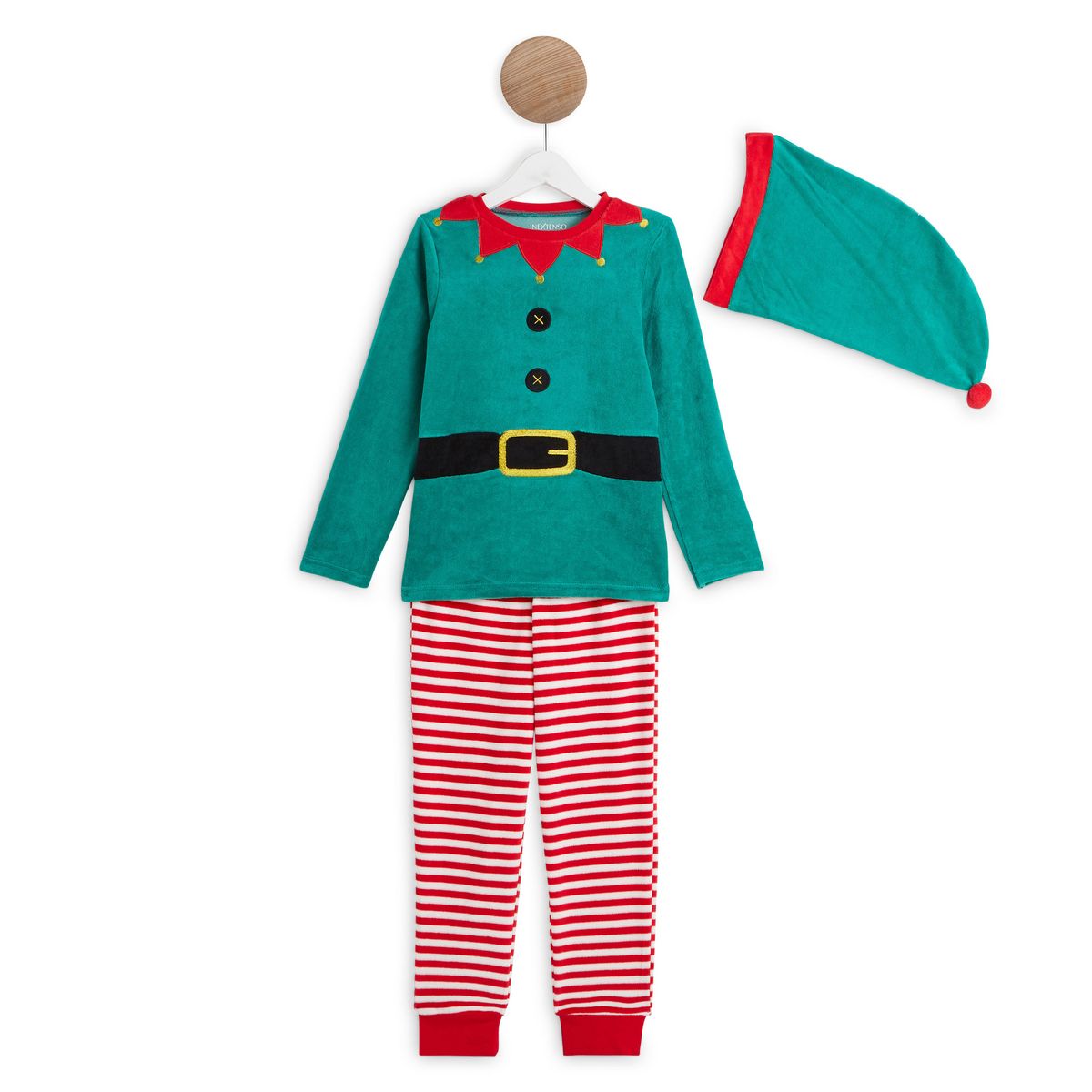 IN EXTENSO Ensemble pyjama velours lutin de noël garçon pas cher