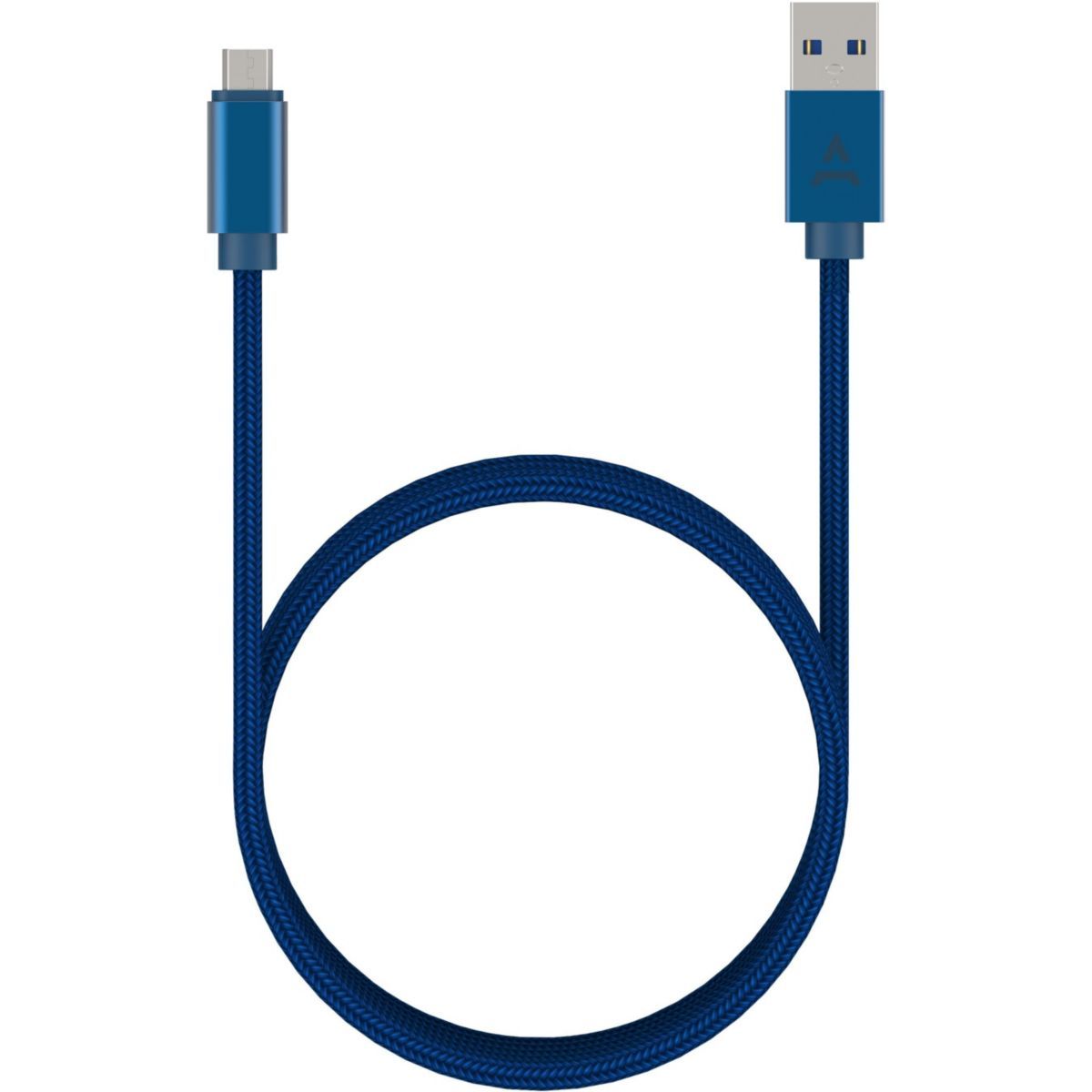 ADEQWAT Câble micro USB vers USB bleu 2m tresse