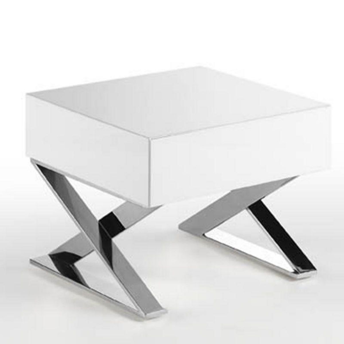 Paris Prix Table de Chevet Design 1 Tiroir  Roco  38cm Blanc