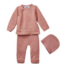La Manufacture de Layette Pantalon de naissance en coton bébé fille (Rose)