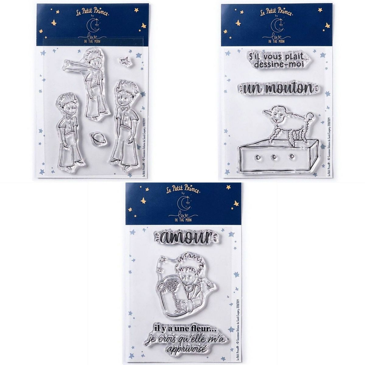 Youdoit 11 Tampons transparents Le Petit Prince Etoiles + Mouton + Fleur