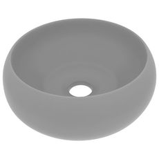Lavabo rond de luxe Gris clair mat 40x15 cm Ceramique