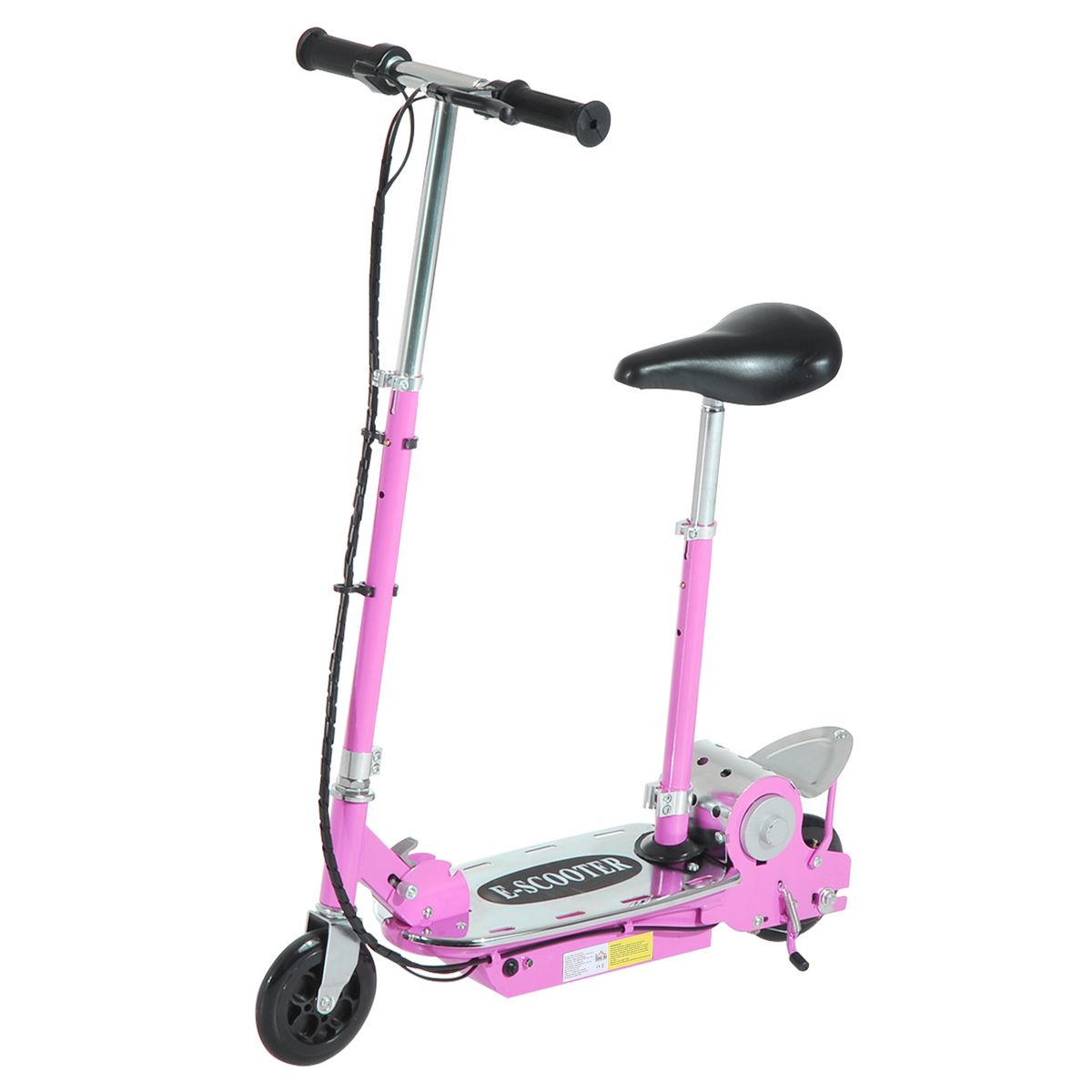 HOMCOM Trottinette électrique 120 W pliable pour enfant de 7 à 12 ans  hauteur guidon et selle réglable 10 Km/h max. rose pas cher 